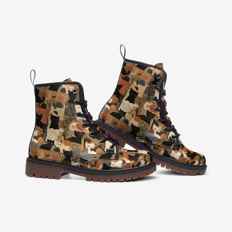 Cute Cat Combat Boots